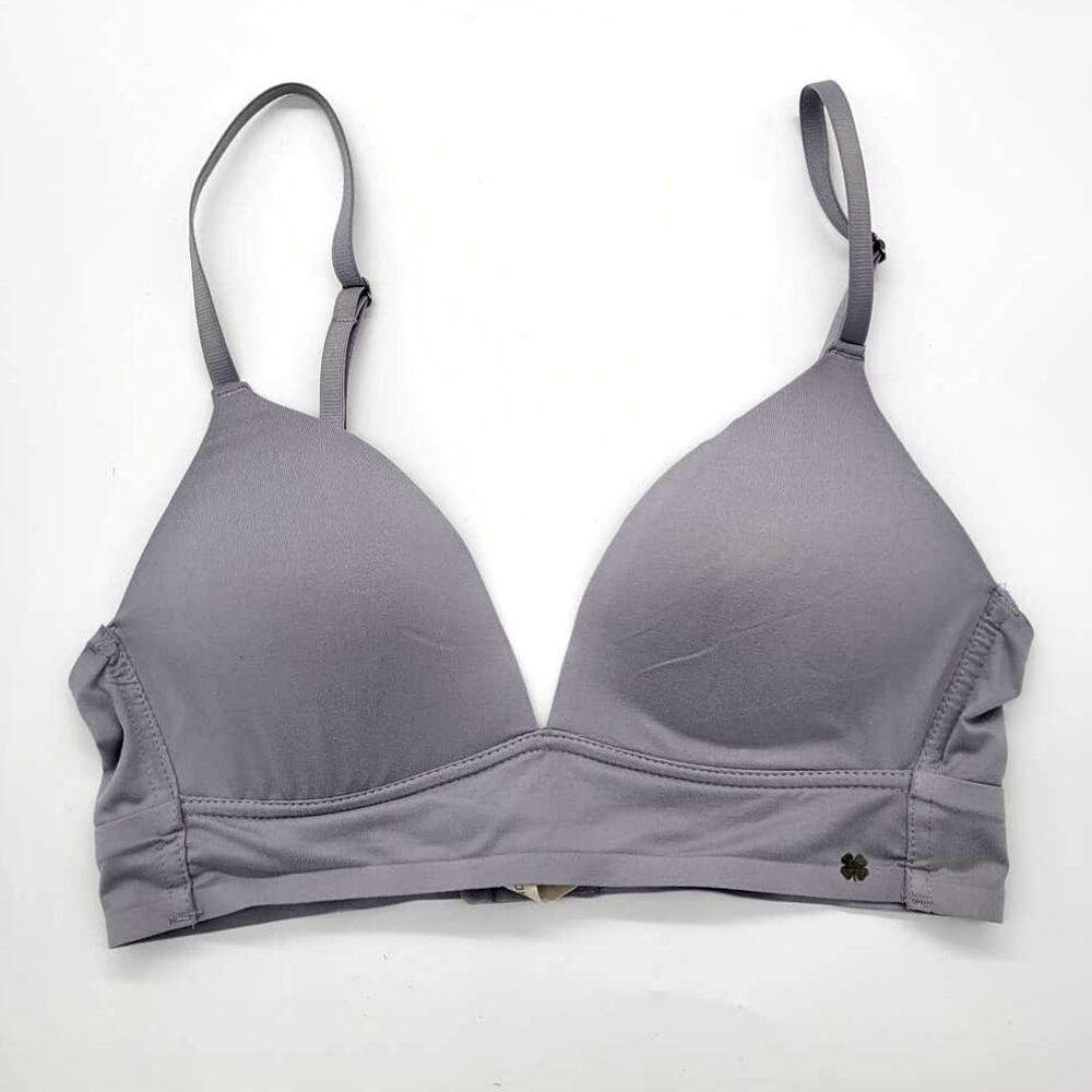 Lucky Brand Gray Wireless Light-Support Bralette